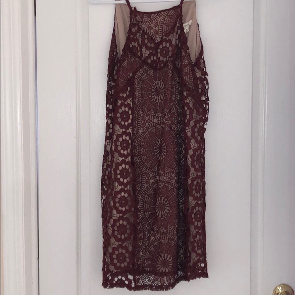 Maroon lace dress